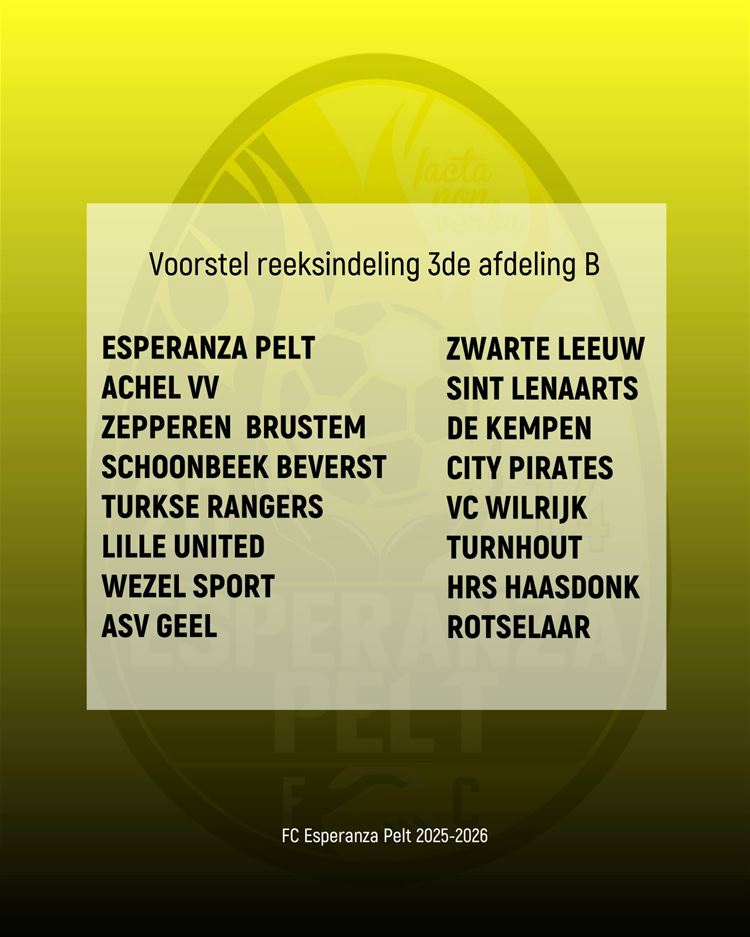 Voorstel reeks 2025-2026