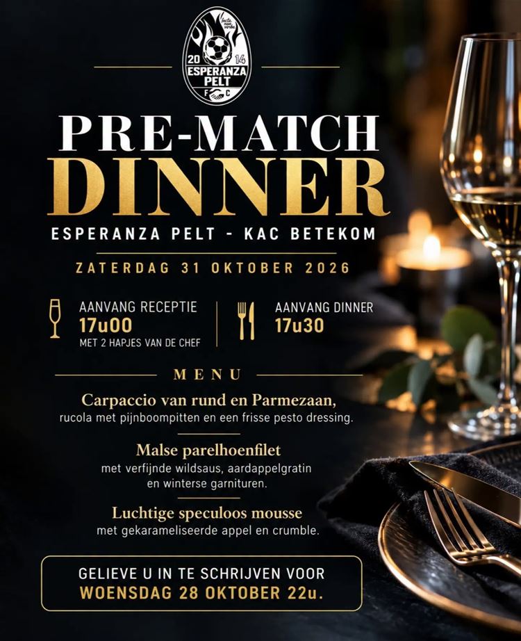Pre-matchdinner Esperanza Pelt - KAC Betekom