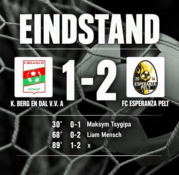 K. BERG EN DAL VV A  VS  ESP. PELT  1-2